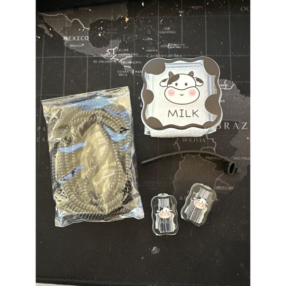 Cow Charging Cord Protector Kit Black & White Cute Cable Saver for all phones - Picture 1 of 4